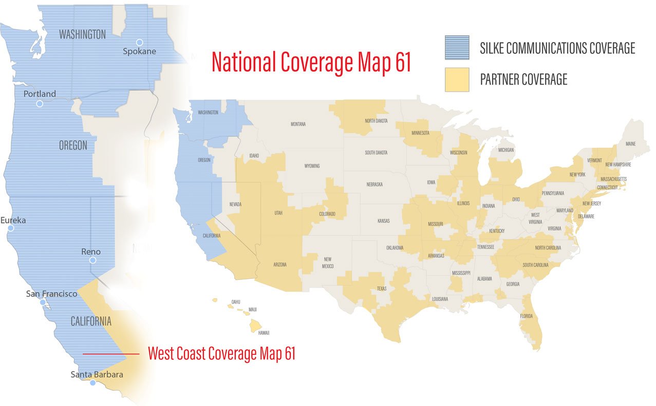 FleetNet West Coast and National Coverage Map 61